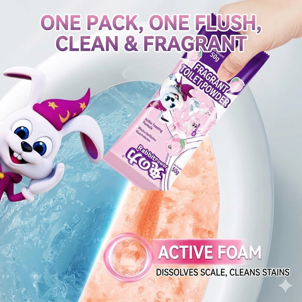 Pink High-Foam Toilet Cleaning Powder – Automatic Toilet Bowl Cleaner